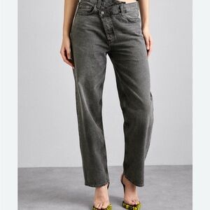 Agolde Cris Cross straight leg jean in washed black